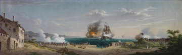 Buque de guerra Painting - Eckernfoerde Das Seegefecht von Eckernforde por Anton Nissen Batalla naval